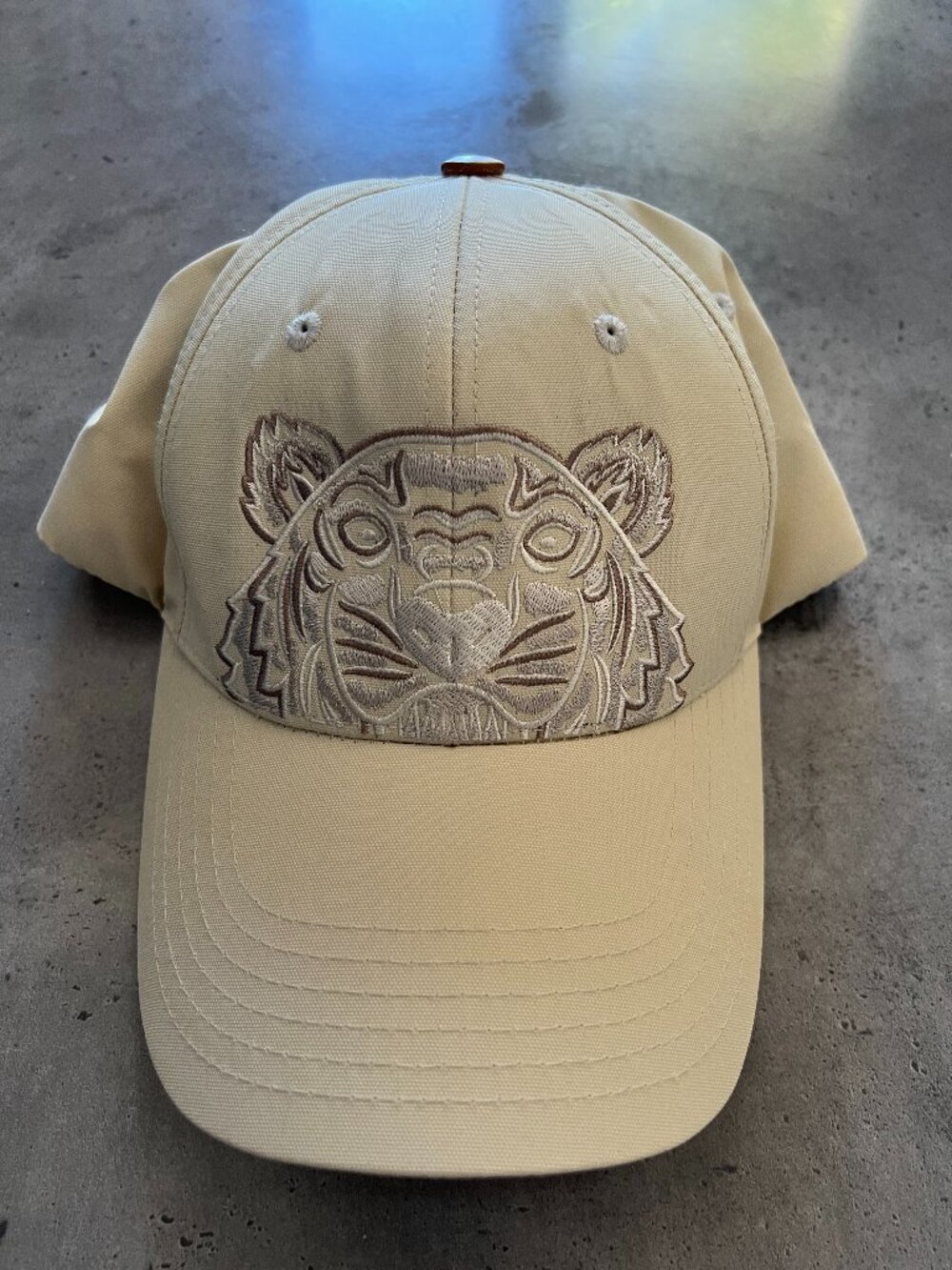 KENZO Tiger Embroidered Baseball Cap - Beige/Khaki